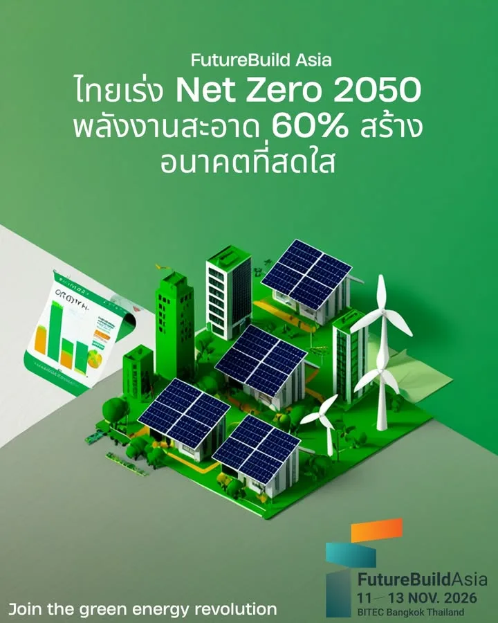 ไทยเร่ง Net Zero 2050 — PDP 2026 ตั้งเป้าพลังงานสะอาด 60%: วงการก่อสร้างต้องเปลี…